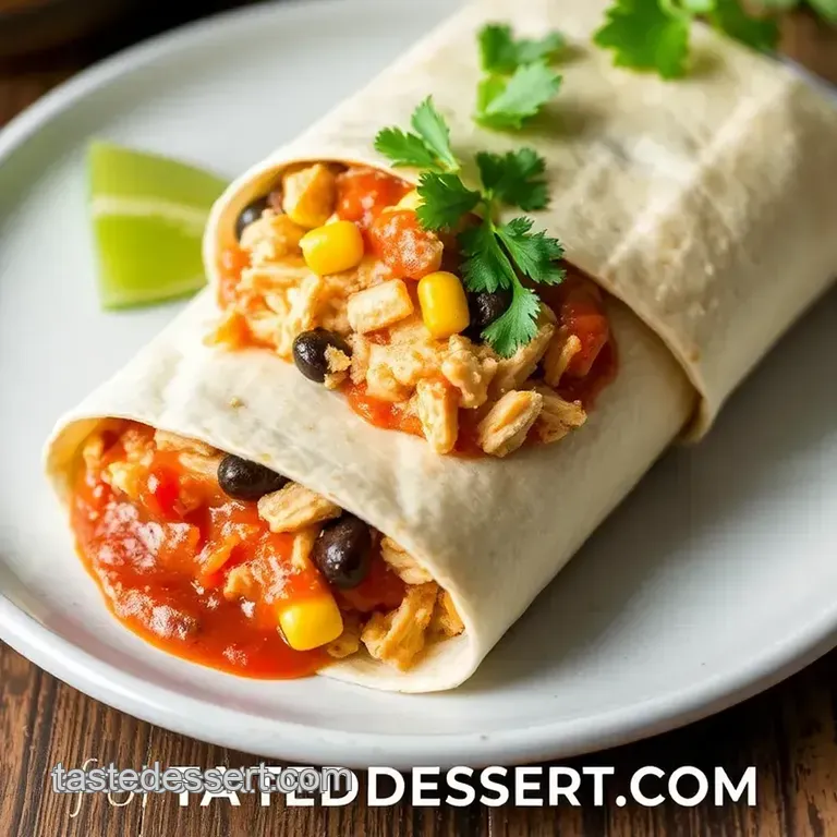 Quick Chicken Enchilada Burrito Delight presentation