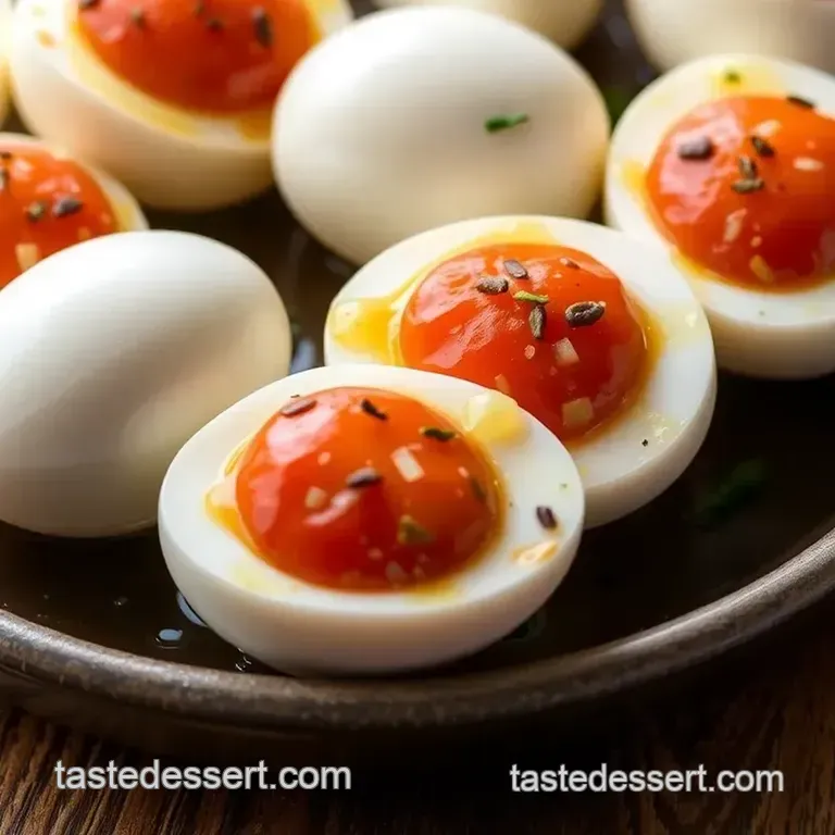 Quick Pickled Quail Eggs - Tangy Delight presentation