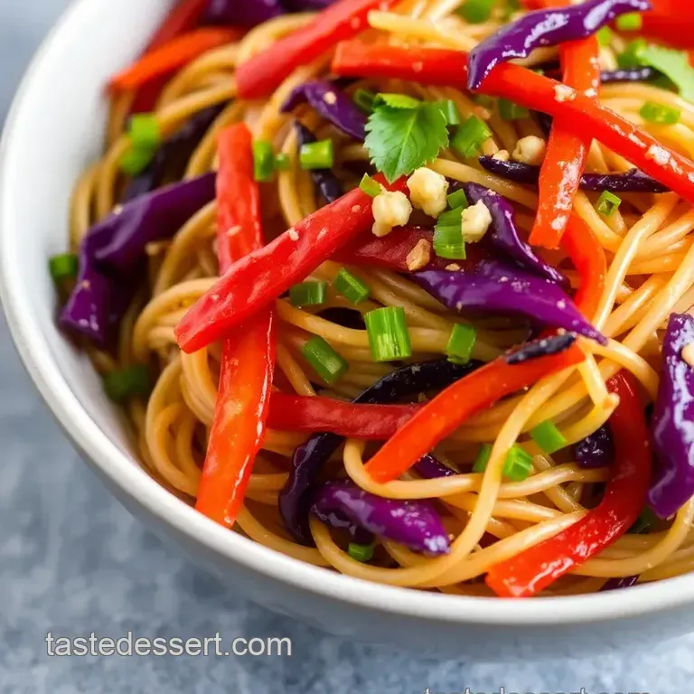 Quick Stir Fry Noodles Colorful Delight presentation