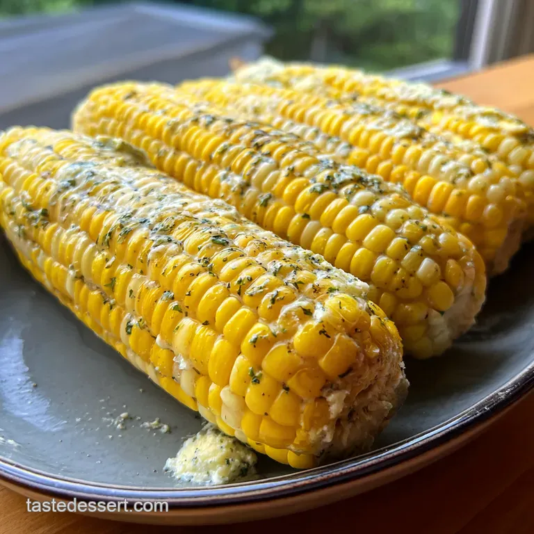 Quickblanched Corn on the Cob with Classic Herb Butter presentation