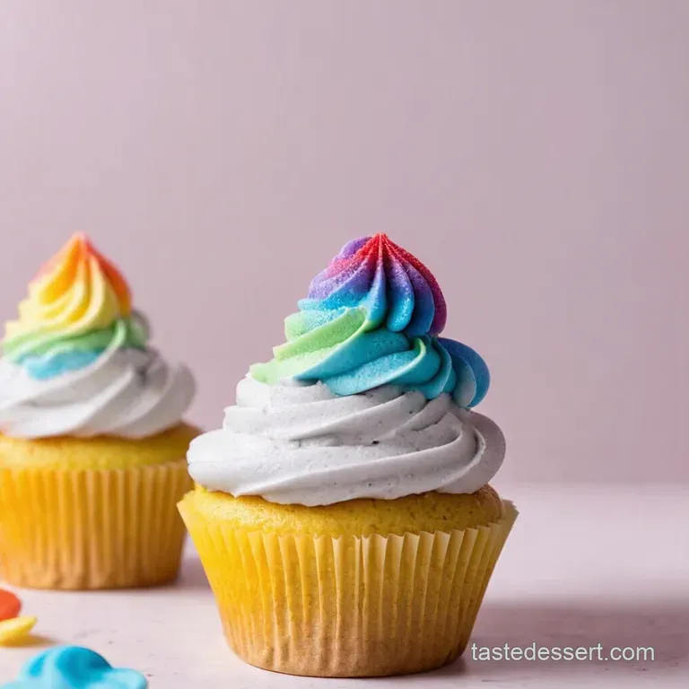Rainbow Bright Cupcakes with Dreamy Vanilla Cloud Frosting