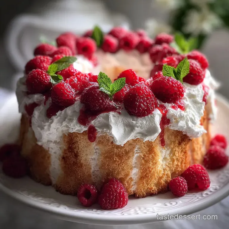 Raspberry Angel Food Cake: Airy and Fruity