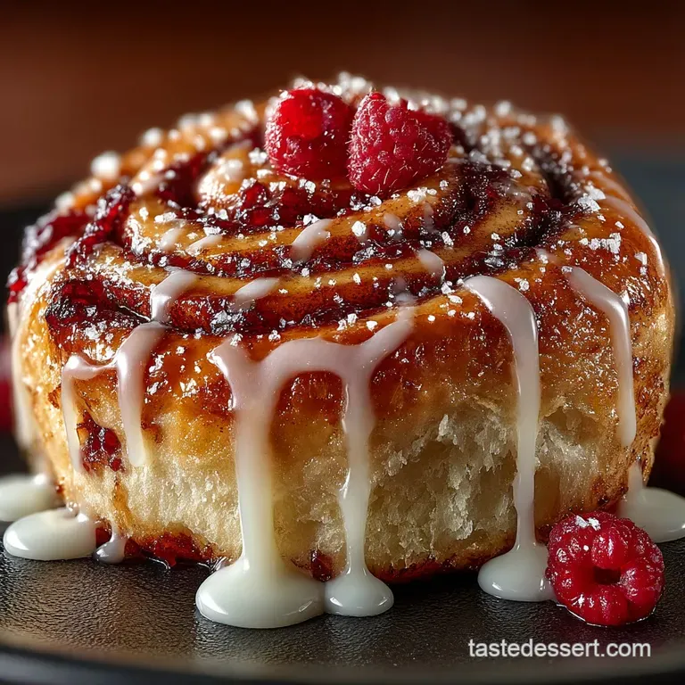 The Ruby Swirl Jammy Raspberry Sweet Rolls with Lemon Cream Cheese Glaze