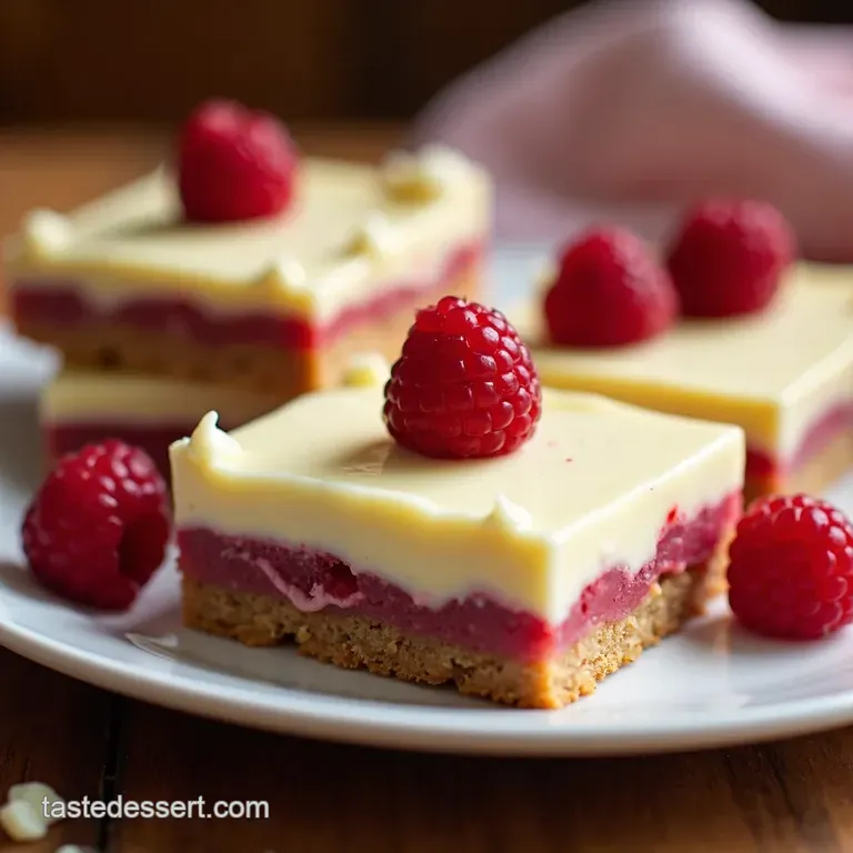Raspberry White Chocolate Bliss Bars presentation