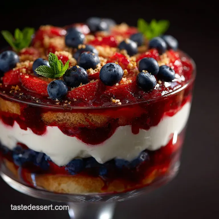 Red White and Blueberry Trifle: the Great British Summer Showstopper presentation