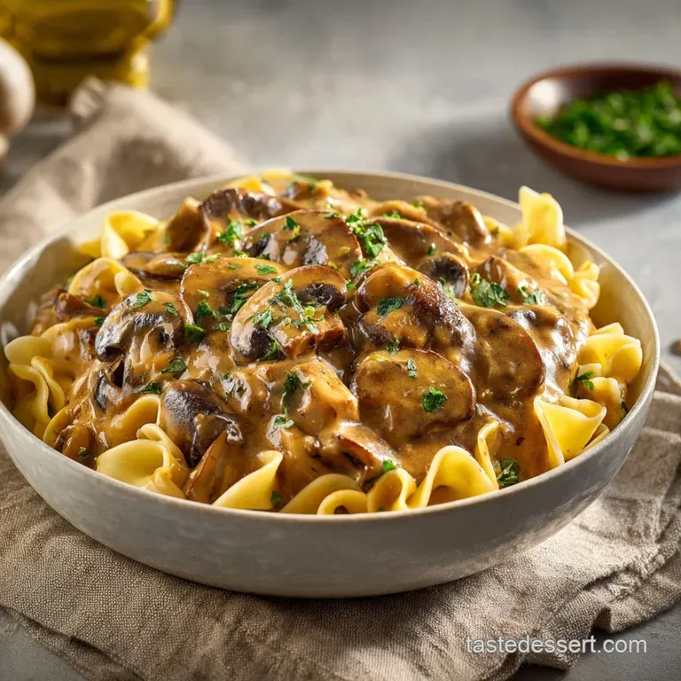 Mushroom Stroganoff: the Ultimate Rich Creamy Vegetarian Recipe presentation