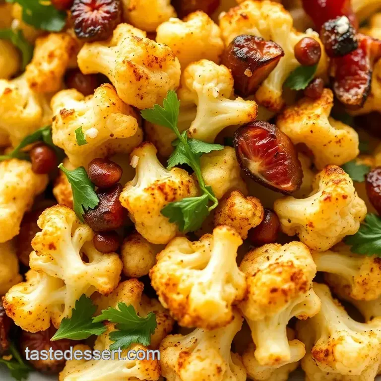 Spiced Roast Cauliflower Salad with Tahini Dressing presentation