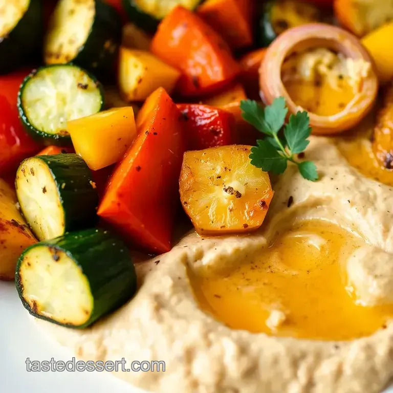Roast Veggies & Hummus Delightful Appetizer presentation