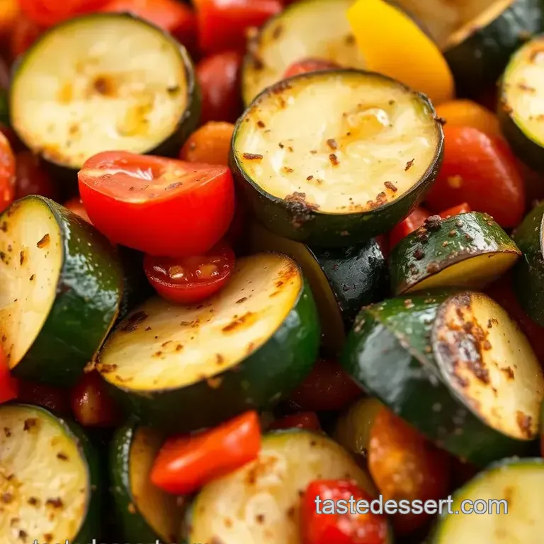 Zesty Roast Zucchini & Bell Peppers with Spice presentation