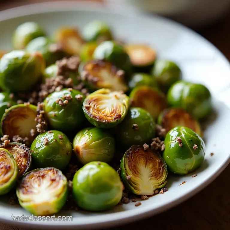 Roasted Brussels Sprouts with Balsamic Bliss Walnut Crunch