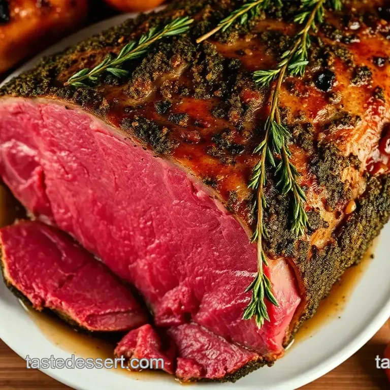 Roasted Whole Beef Sirloin with Herb Crust