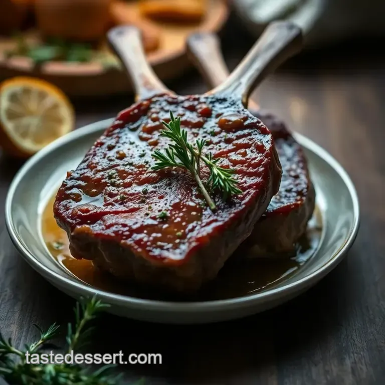 Rosemary-Garlic Butter Basted Lamb Chops presentation