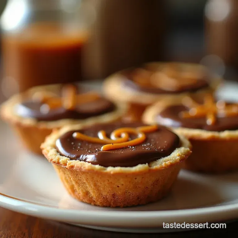 Salted Caramel Chocolate Tartlets presentation