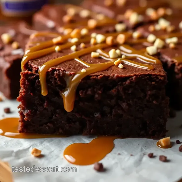 Salted Caramel Crown Royal Brownies presentation