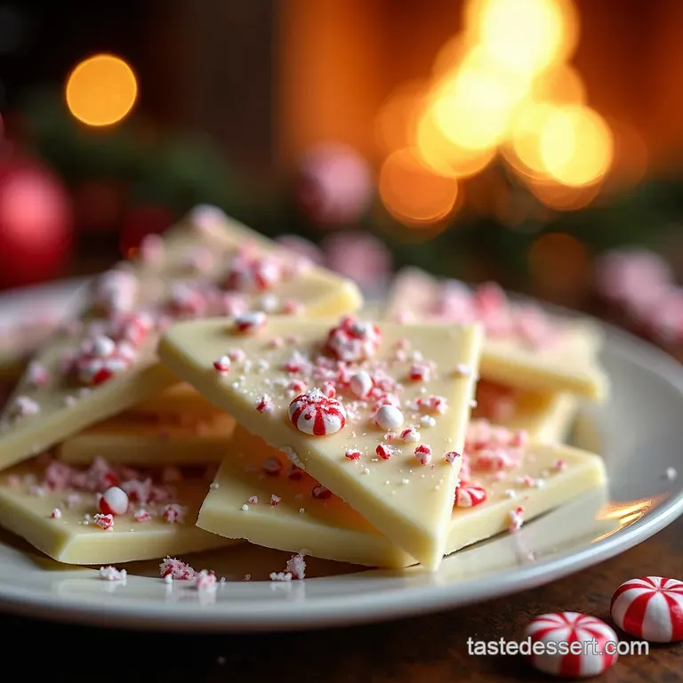 Santas Little Helper Bark White Chocolate Peppermint Delight presentation