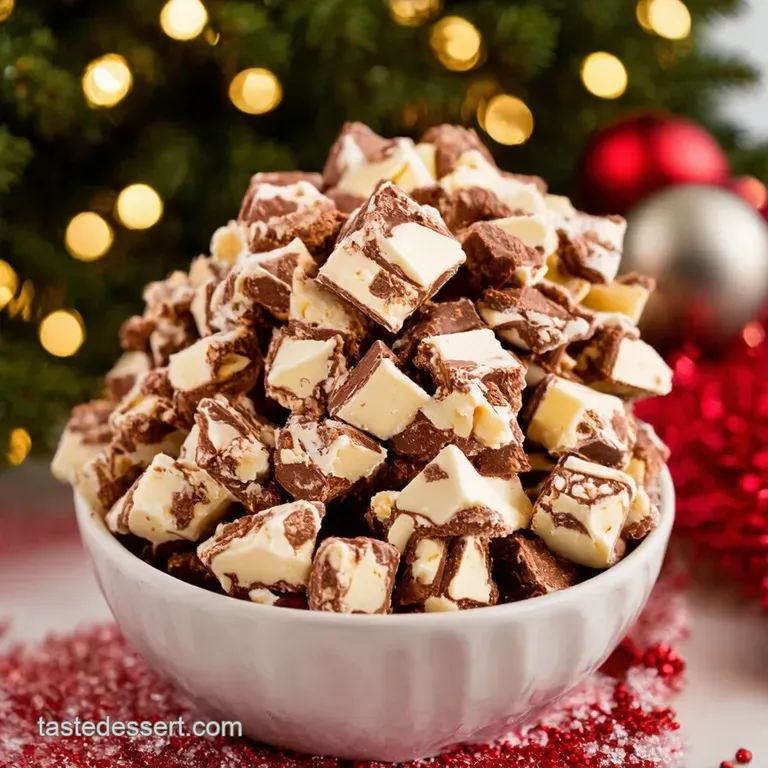 Santas White Chocolate Christmas Trash Mix Naughty and Nice presentation