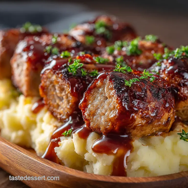 Sausage Apple Mash with Rich Onion Gravy