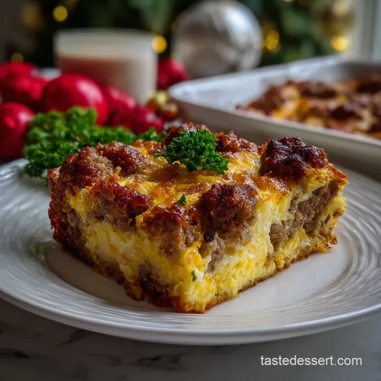 Christmas Morning Breakfast Idea with Sausage and Egg Casserole