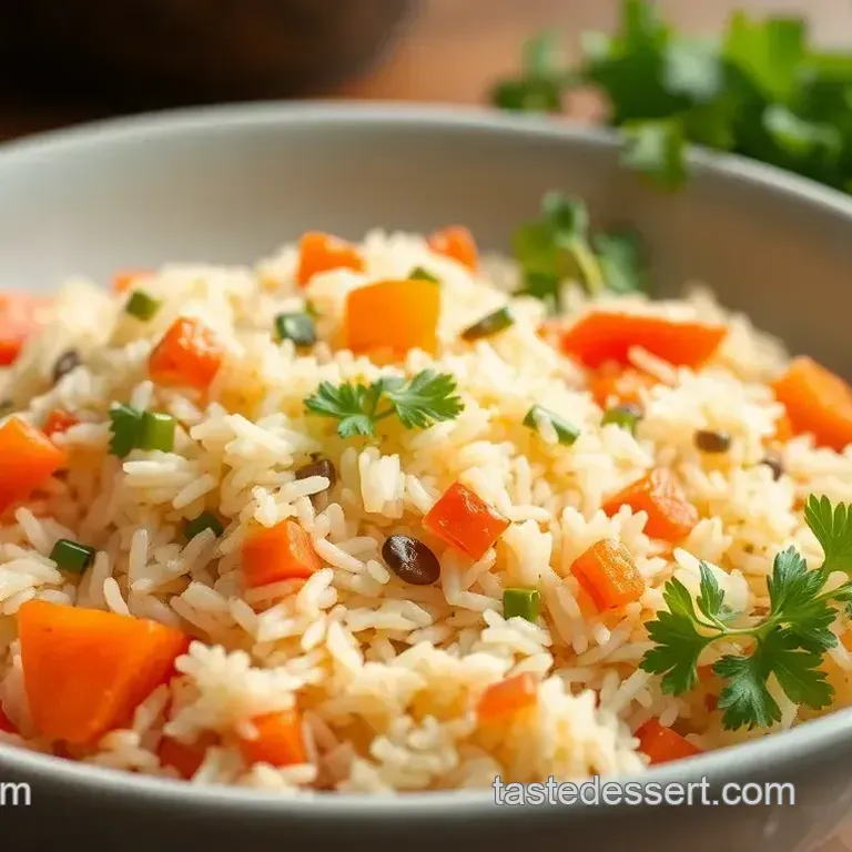 Sautéed Basmati Rice Bed with Colorful Veggies
