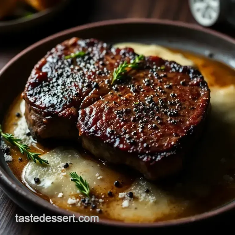 Savory Delmonico Ribeye Steak with Herb Butter presentation