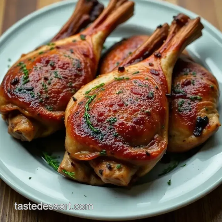 Savory Herb-Glazed Turkey Tails presentation