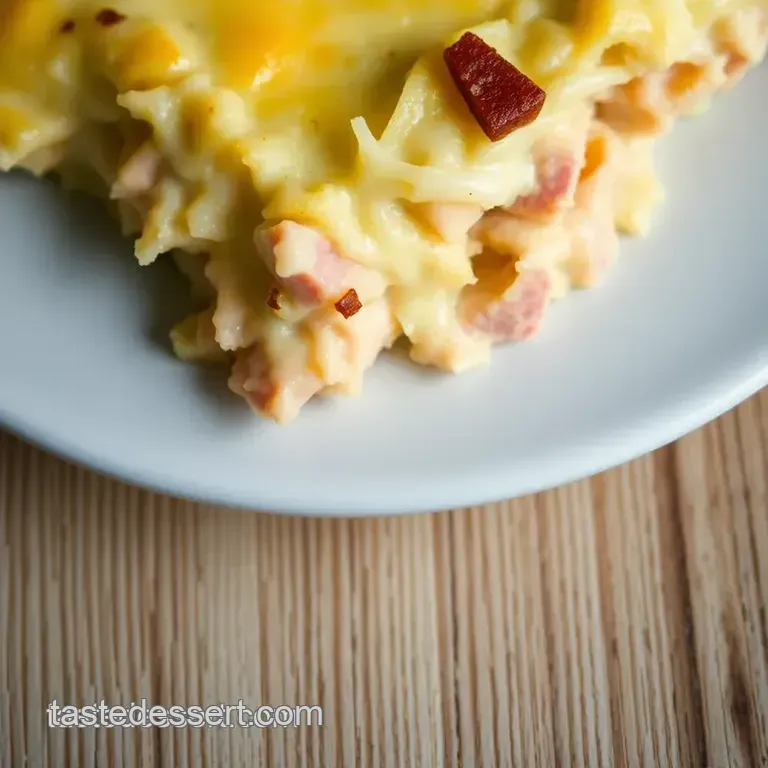 Savory Reuben Casserole with Tangy Sauerkraut presentation