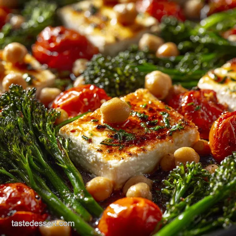 Sheet Pan Feta with Broccolini Tomato and Chickpea: The Creamy Greek Isles Supper