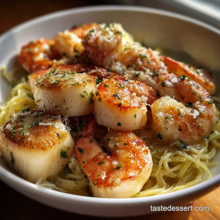 Easy Shrimp and Scallop Scampi: Velvety & Crisp presentation