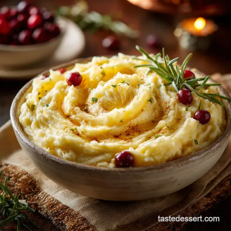 Thanksgiving Recipes the Ultimate Silky Garlic Herb Brown Butter Mashed Potatoes presentation