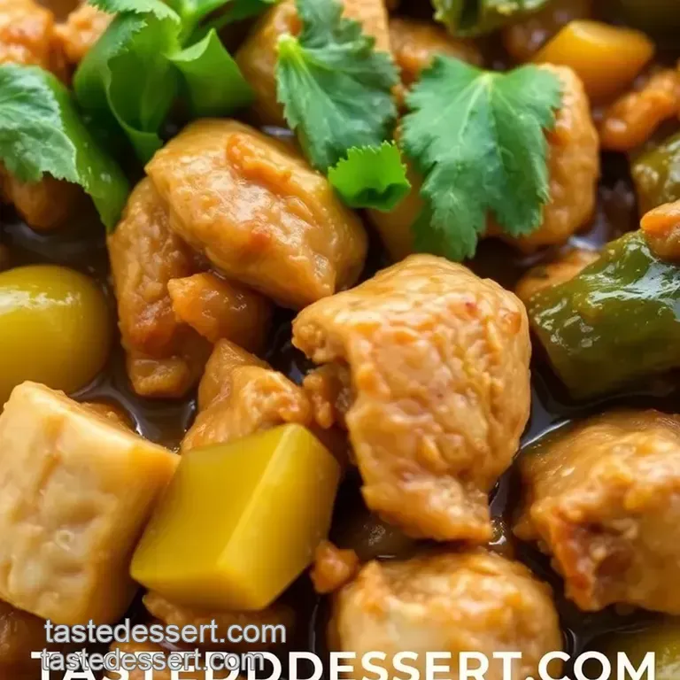 Simmered Chicken Adobo with Veggies presentation