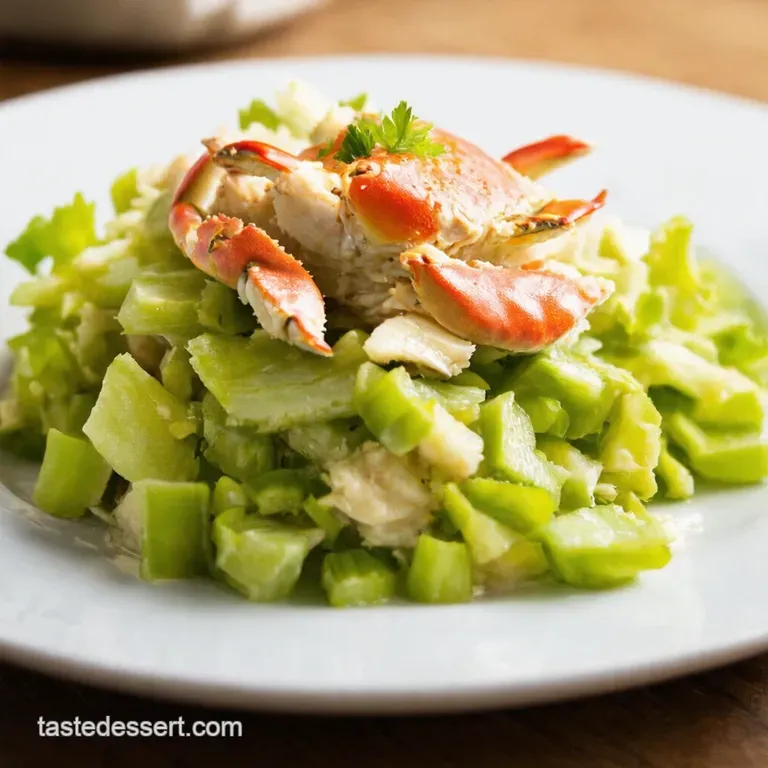 Simply Scrumptious Crab Salad with Celery Lemon presentation