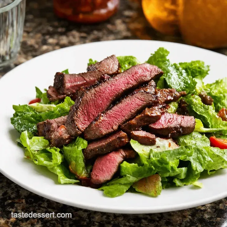 Sizzling Steak Salad with Balsamic Drizzle presentation