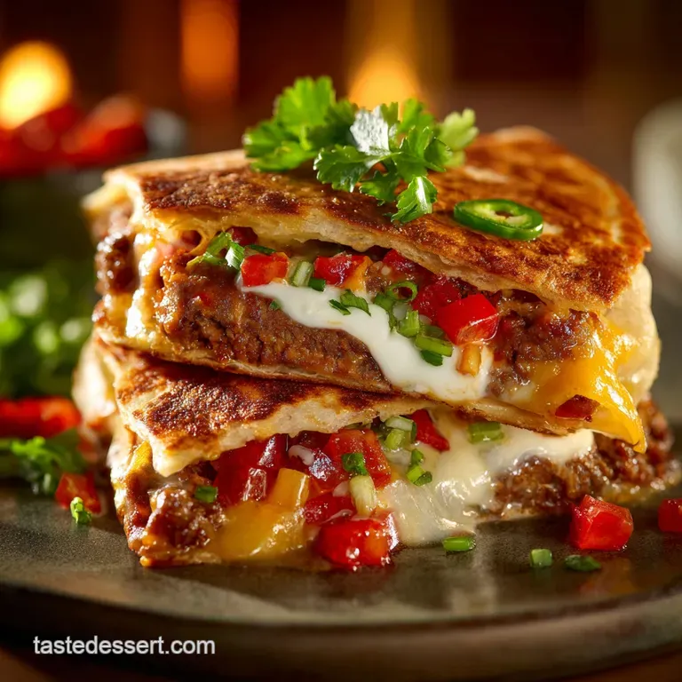 Skinny Buffalo Burger Quesadilla: the Lean Weight Watcher Quesadilla Recipe presentation