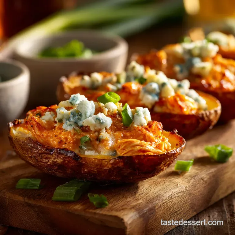 Skinny Buffalo Chicken Potato Skins: a Properly Lightened Pub Grub Hero presentation
