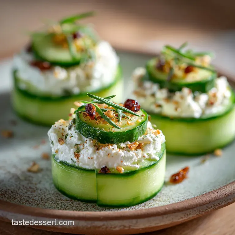 Skinny Appetizer Recipes: Easy Whipped Feta Cucumber Bites presentation