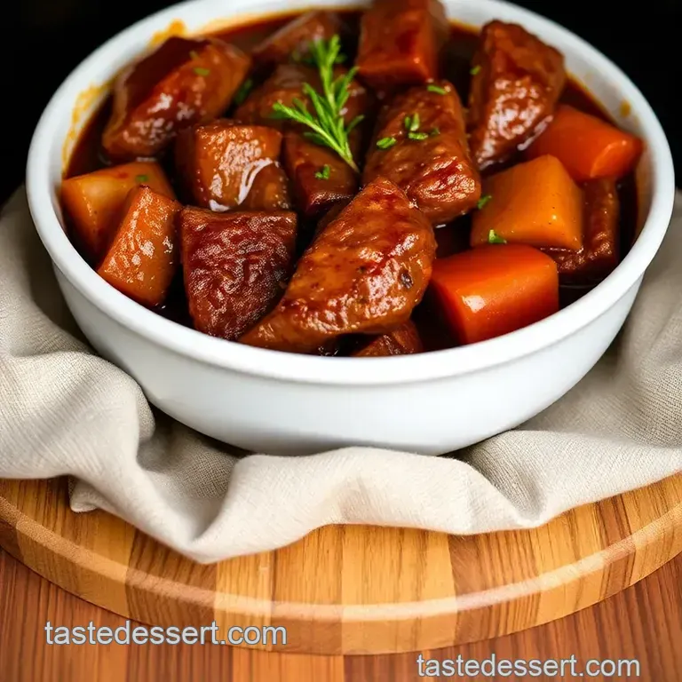 Slow-Cooked Comfort: Beef Short Ribs in a Rich Red Wine Sauce presentation