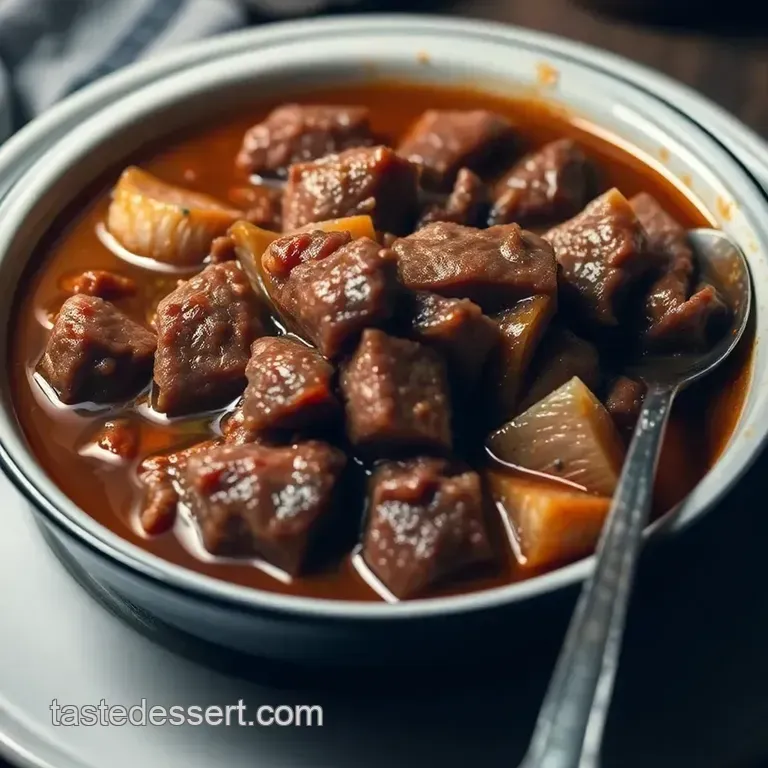 Slow-Cooked Tendon Beef Stew presentation
