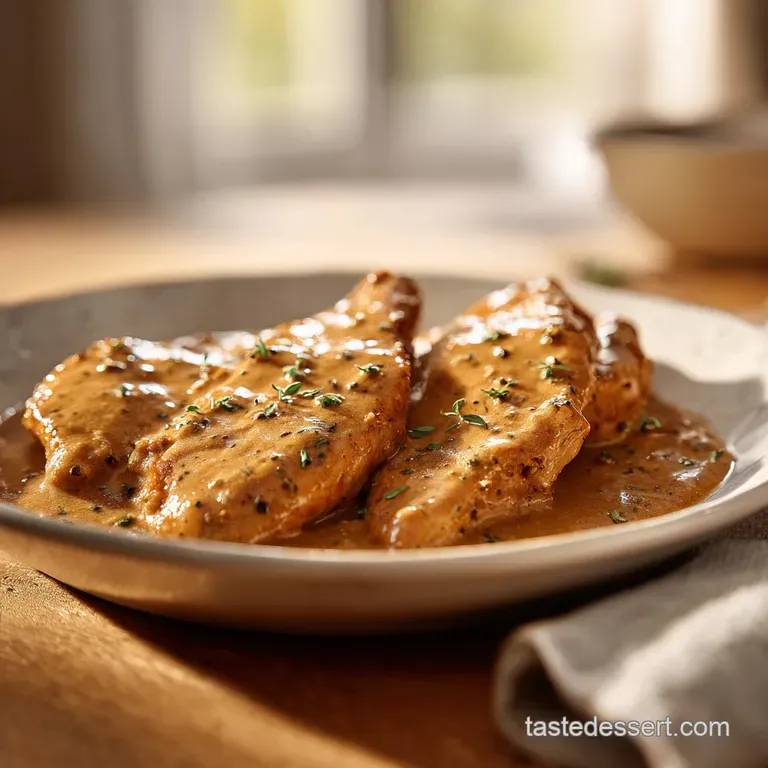 Slow Cooker Chicken Breasts and Gravy: Tender & Silky