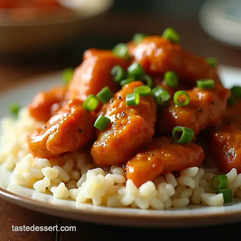 Slow Cooker General Tsos Chicken presentation