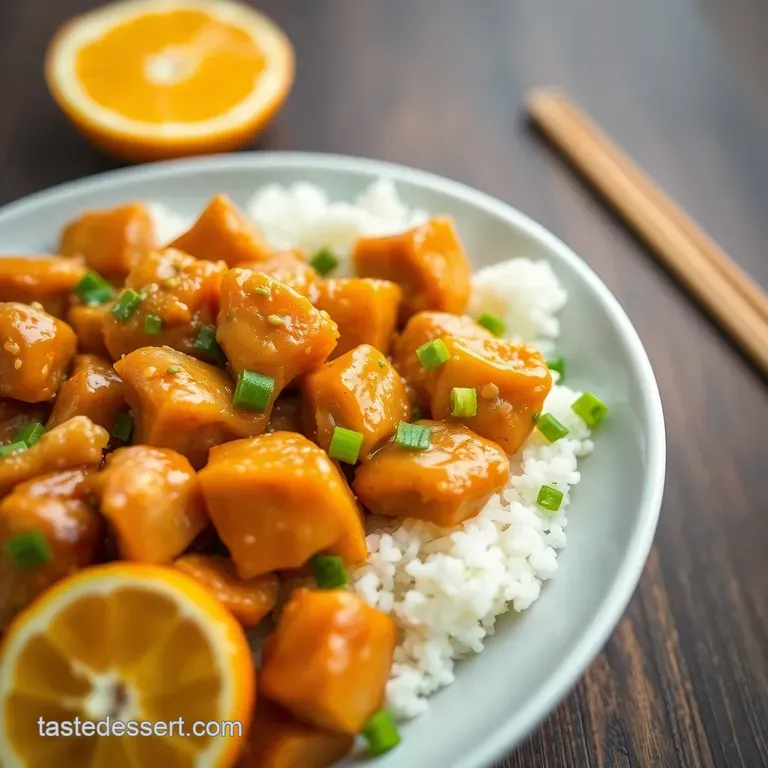 Slow Cooker Orange Chicken presentation