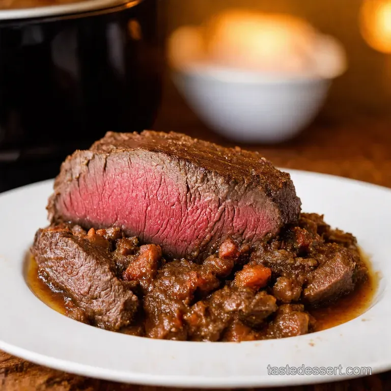 Slow Cooker Sunday Best Roast Beef for a Crowd presentation