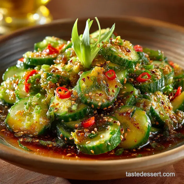 Smashed Cucumber Salad with Fiery Sesame Dressing Pai Huang Gua