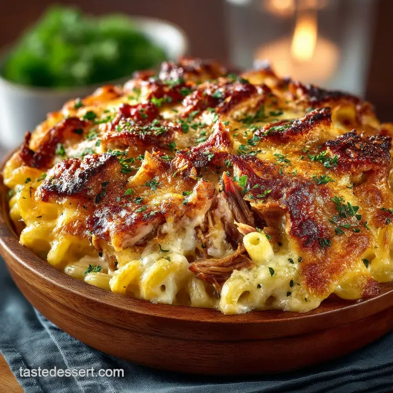 The King of Comfort SlowSmoked Pulled Pork Mac Cheese Bake