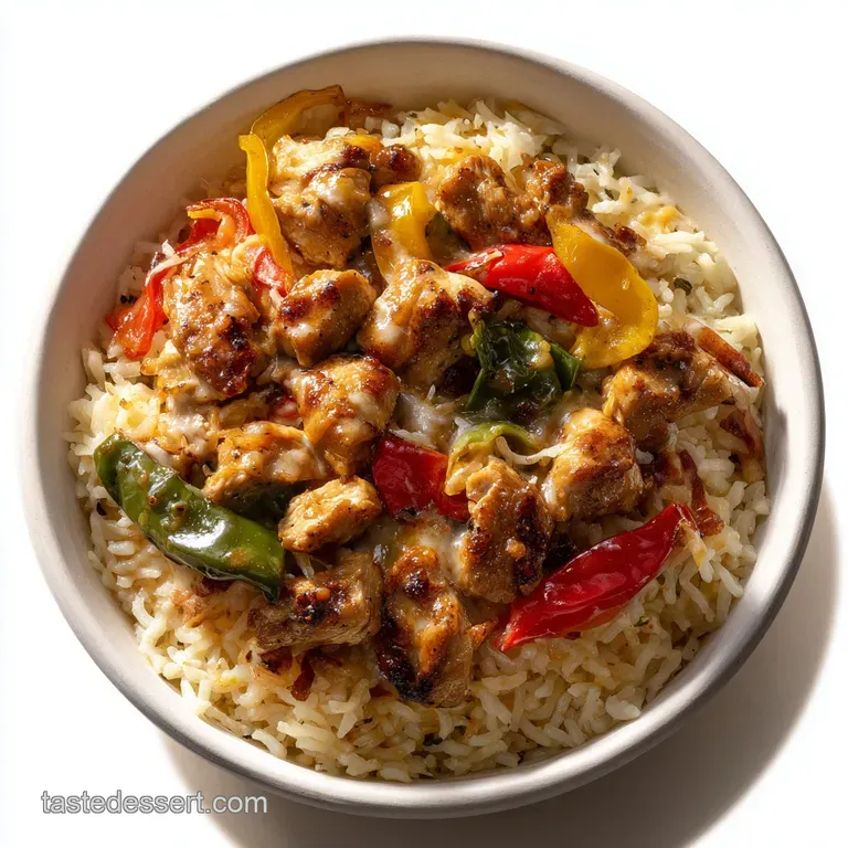 Chicken Taco Poblano Rice Bowls with Zesty Avocado Crema