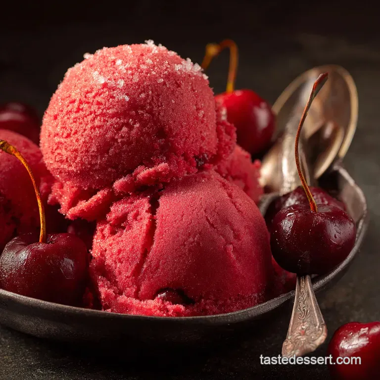 Cherry Sorbet: the Ultimate Silky Intensely Fruity Cold Treat presentation