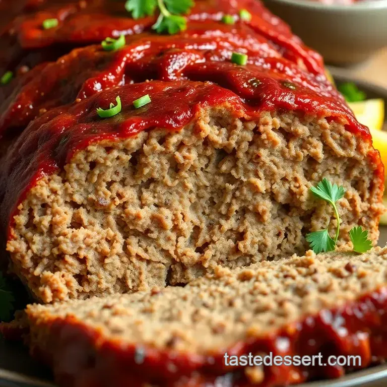 Southern Comfort Meatloaf with Tangy Glaze presentation