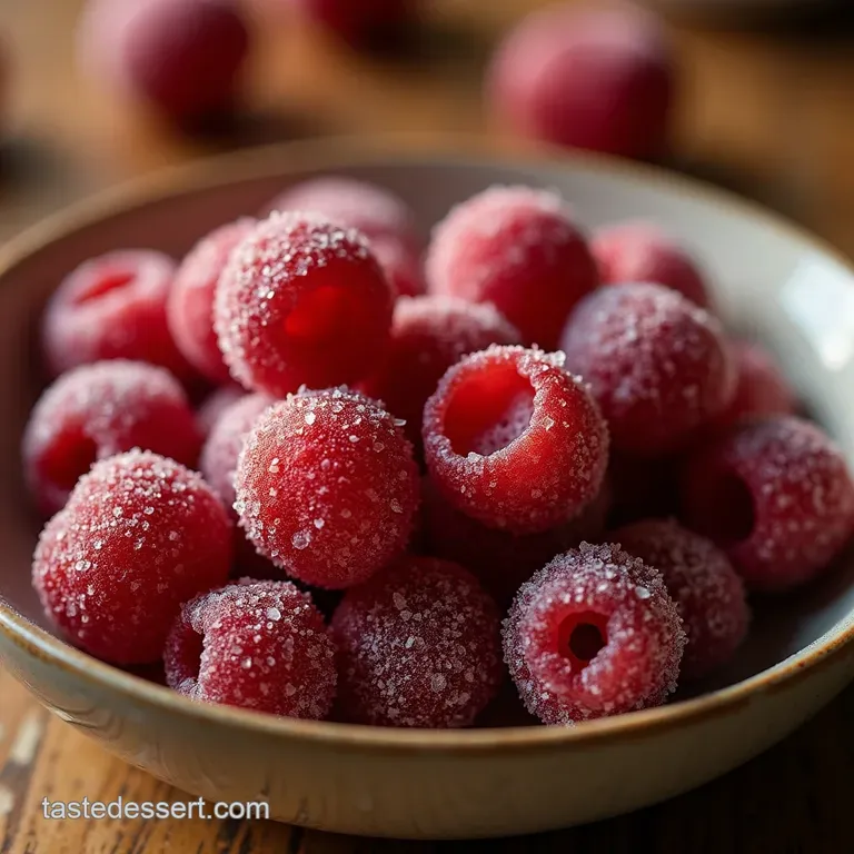Jeweled Sparkle Perfectly Sugared Cranberries Candied Cranberries presentation