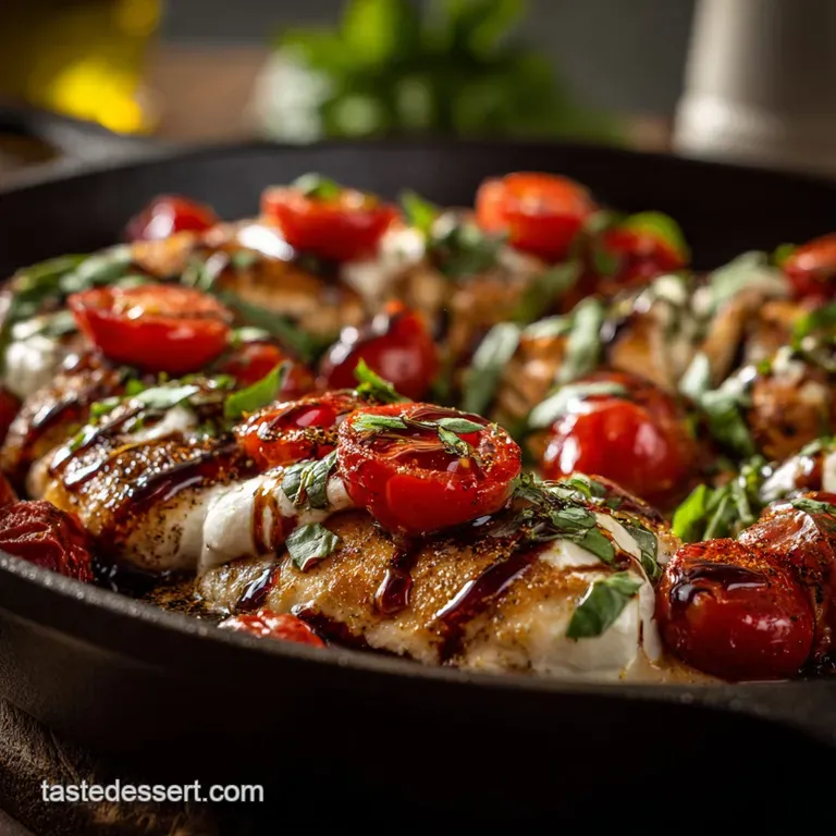 Caprese Chicken Skillet the Easiest Weeknight Meal presentation