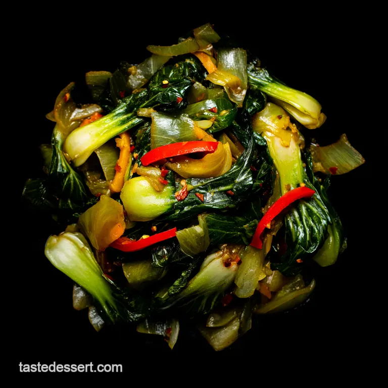 Speedy Sesame Bok Choy Stirfry presentation