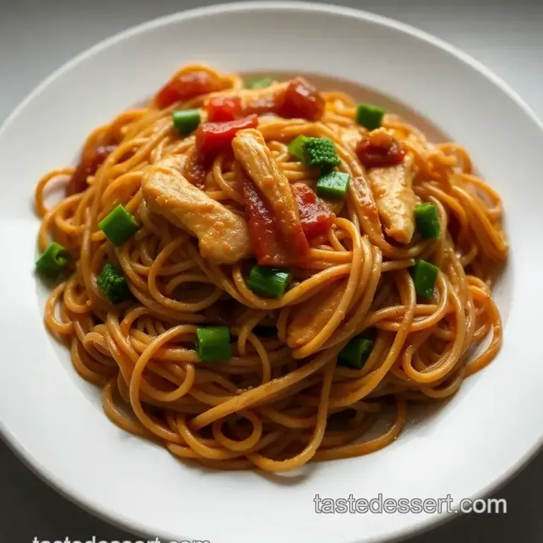 Speedy Weeknight Chicken Chow Mein (Takeout Fakeout!) presentation